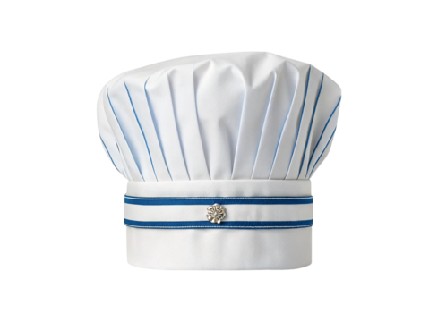 Elegant Chef's Hat with Blue Accents Studio Shot transparent background Generative AI