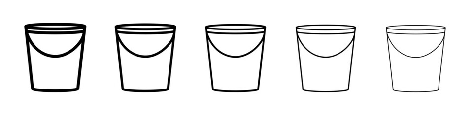 Bucket icon flat simple outline logo