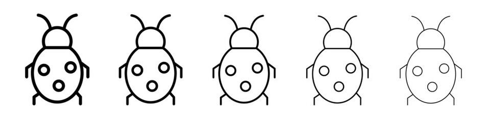 Bug icon flat simple outline logo