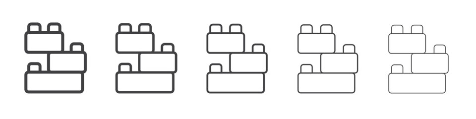 Building blocks icon flat simple outline logo
