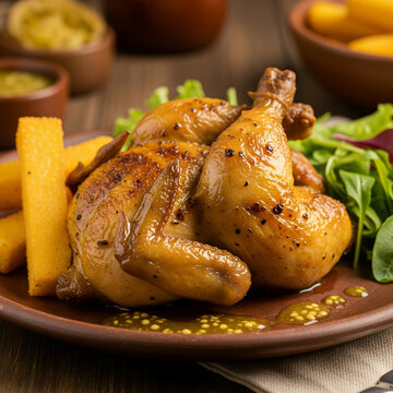 Grilled Galeto with Polenta and Salad &ndash; Brazilian Countryside Lunch