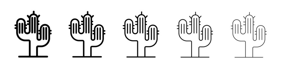 Cactus icon flat simple outline logo