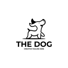 minimalist cute dog logo illustration
