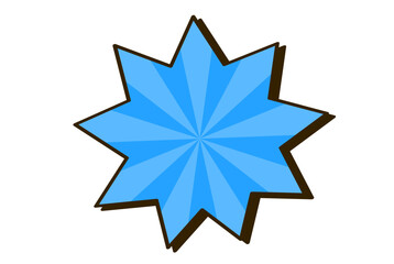 スターバースト風吹き出し　青　蛍光色　ベクター