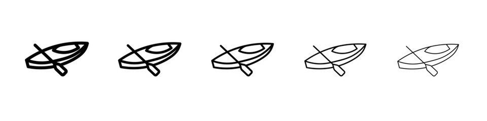canoe icon flat simple outline logo