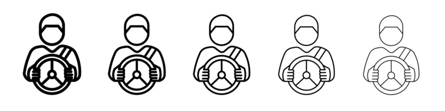 car driver icon flat simple outline logo