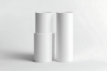 Three blank cosmetic tubes stacked together