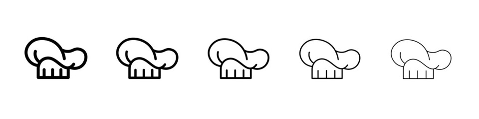 Chef hat icon flat simple outline logo