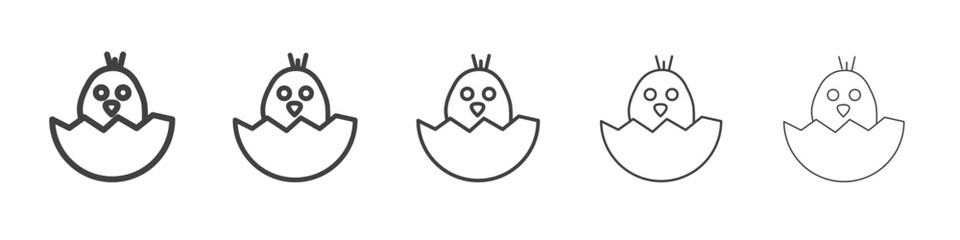 Chick icon flat simple outline logo