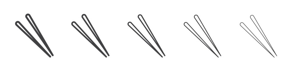 Chopsticks icon flat simple outline logo