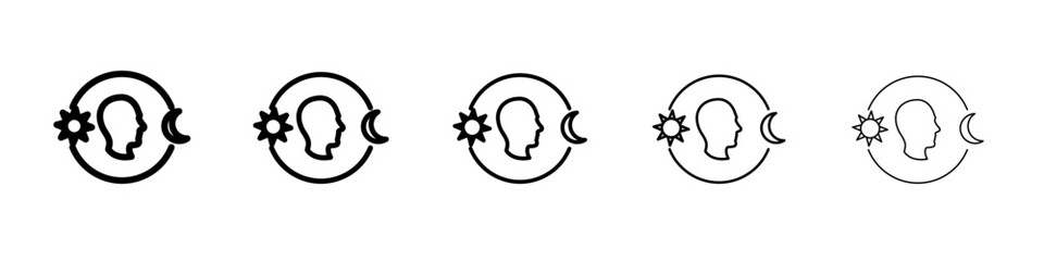 Circadian rhythms icon flat simple outline logo