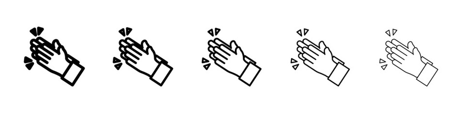 Clapping hand icon flat simple outline logo