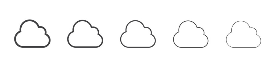 Cloud icon flat simple outline logo