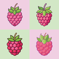 Arctic Raspberry Flat Illustration in Simple Minimalist Flat Style
