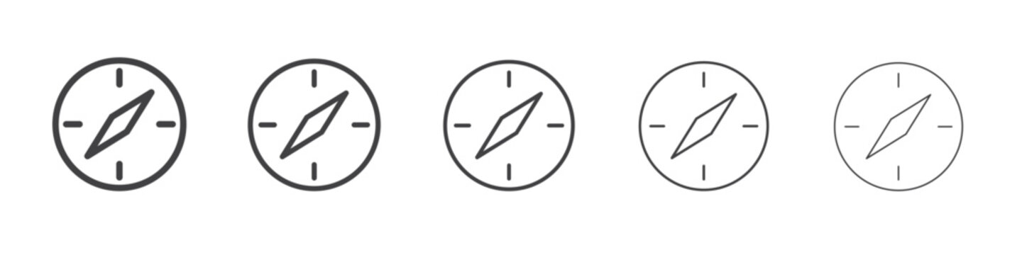 Compass icon flat simple outline logo