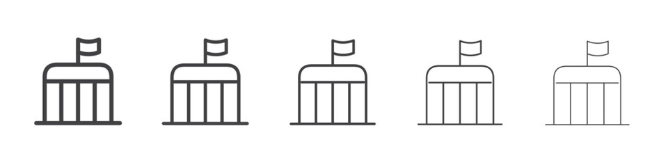 Court house icon flat simple outline logo