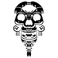 Silhouette Skull: Native American Tribal Headdress Art