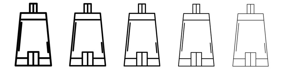 cricket pitch icon flat simple outline logo