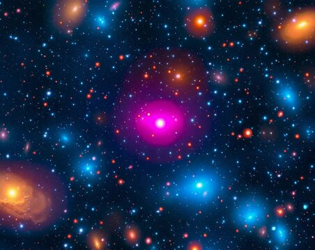 Vibrant galaxies and cosmic wonders in space.