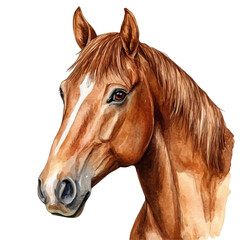 Obraz premium Horse Close Up, watercolor illustration vector, isolated on a white background.