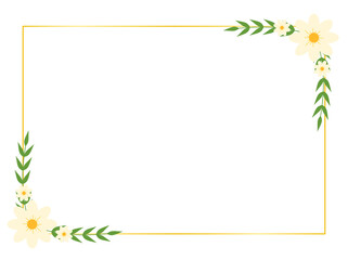 Elegant red daisy floral border, frame design for romantic and festive cards