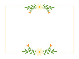 Elegant red daisy floral border, frame design for romantic and festive cards