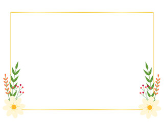 White daisy flower wreath frame, perfect for minimalist card or soft floral background