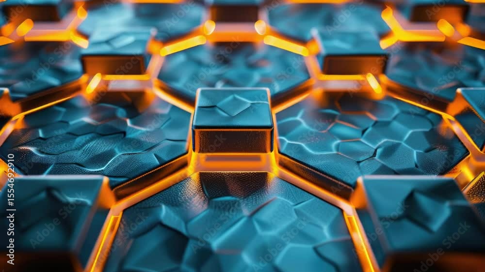 Poster Close-up shot of a computer keyboard with glowing keys