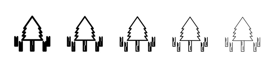 Destruction of forests icon flat simple outline logo