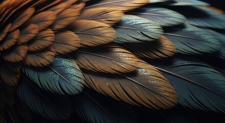 Fototapeta premium Intricate Patterns of Avian Plumage Detail Natural Beauty of Bird Feathers