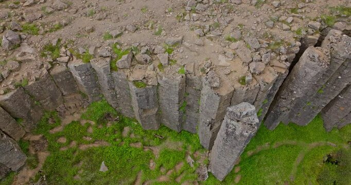 Gerduberg basalt cliff island aerial shot cinematic ProRes 25p