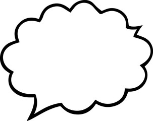 Comic speech bubble black outline vector and illustration, coloring book page