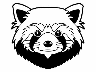 Creative Red Panda Icon Face Cartoon Style Bright Orange Symbol Element