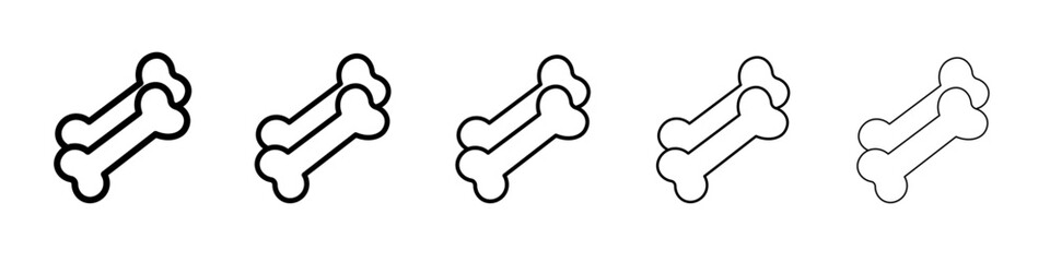 Dog bone icon flat simple outline logo