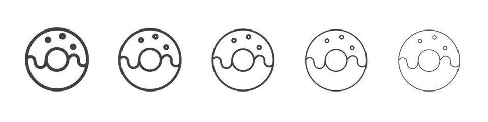 Fototapeta premium Donut icon flat simple outline logo