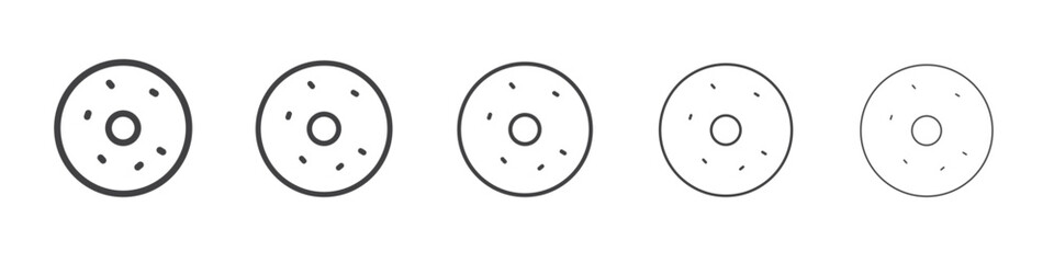 Donut icon flat simple outline logo