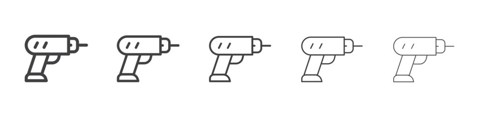 Drill machine icon flat simple outline logo