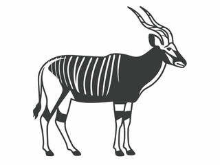 Unique Bongo Antelope Icon Side Profile Distinct White B Scalable Graphic