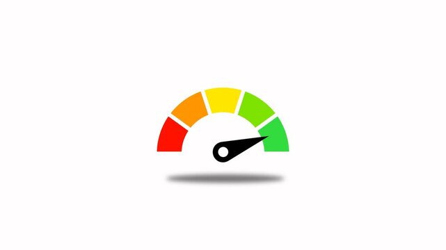 Different emotions art design from red to green. Abstract concept graphic element of tachometer, speedometer,  motion grahpic transparent video 4k 