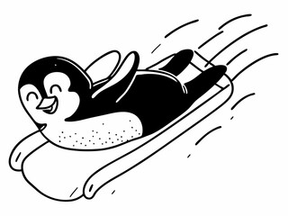 Vibrant Penguin Icon Sliding On Ice Fun And Playful Pose Icon Set