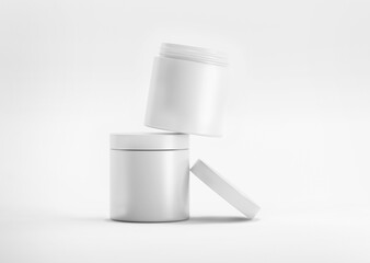 cream, white, isolated, cosmetic, beauty, bottle, jar, care, container, packaging, plastic, cosmetics, blank