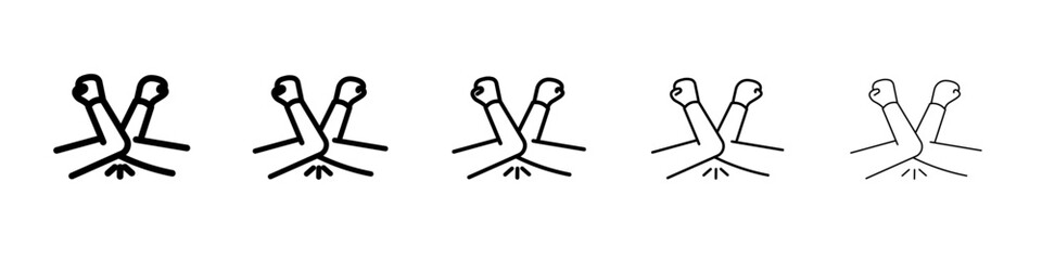 elbow greeting icon flat simple outline logo