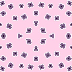 Pink Floral Pattern Background Repeating Purple Flower Design