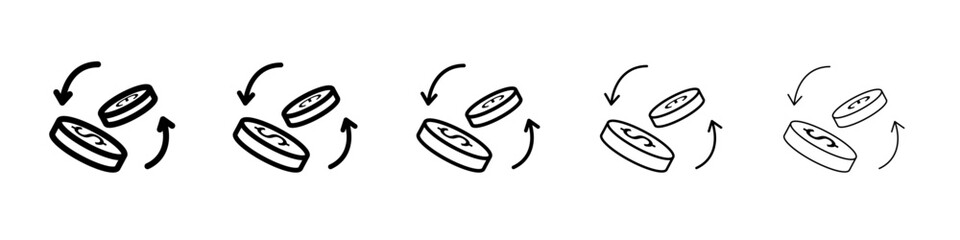Exchange rate icon flat simple outline logo