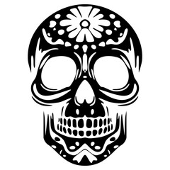 Skull Silhouette: Day of the Dead Tattoo Design