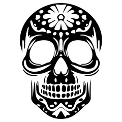 Skull Silhouette: Day of the Dead Tattoo Design