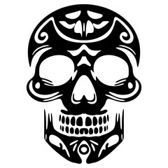 Ornate Skull: Black and White Calavera Art