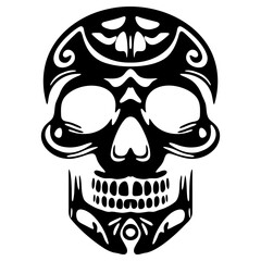 Ornate Skull: Black and White Calavera Art