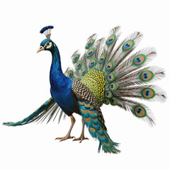 Obraz premium Peacock's Display of Opulence: A vibrant peacock with its resplendent tail feathers spread wide, showcases the breathtaking beauty and intricate patterns of its plumage.