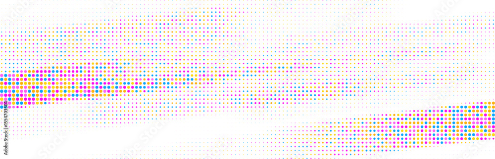 Poster Abstract colorful halftone texture dots pattern. vector	